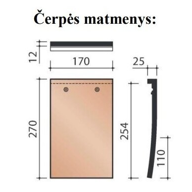 Keraminė čerpė Pottelberg 301 Amarant 848 2 Keraminė čerpė Pottelberg 301 Amarant 848 2